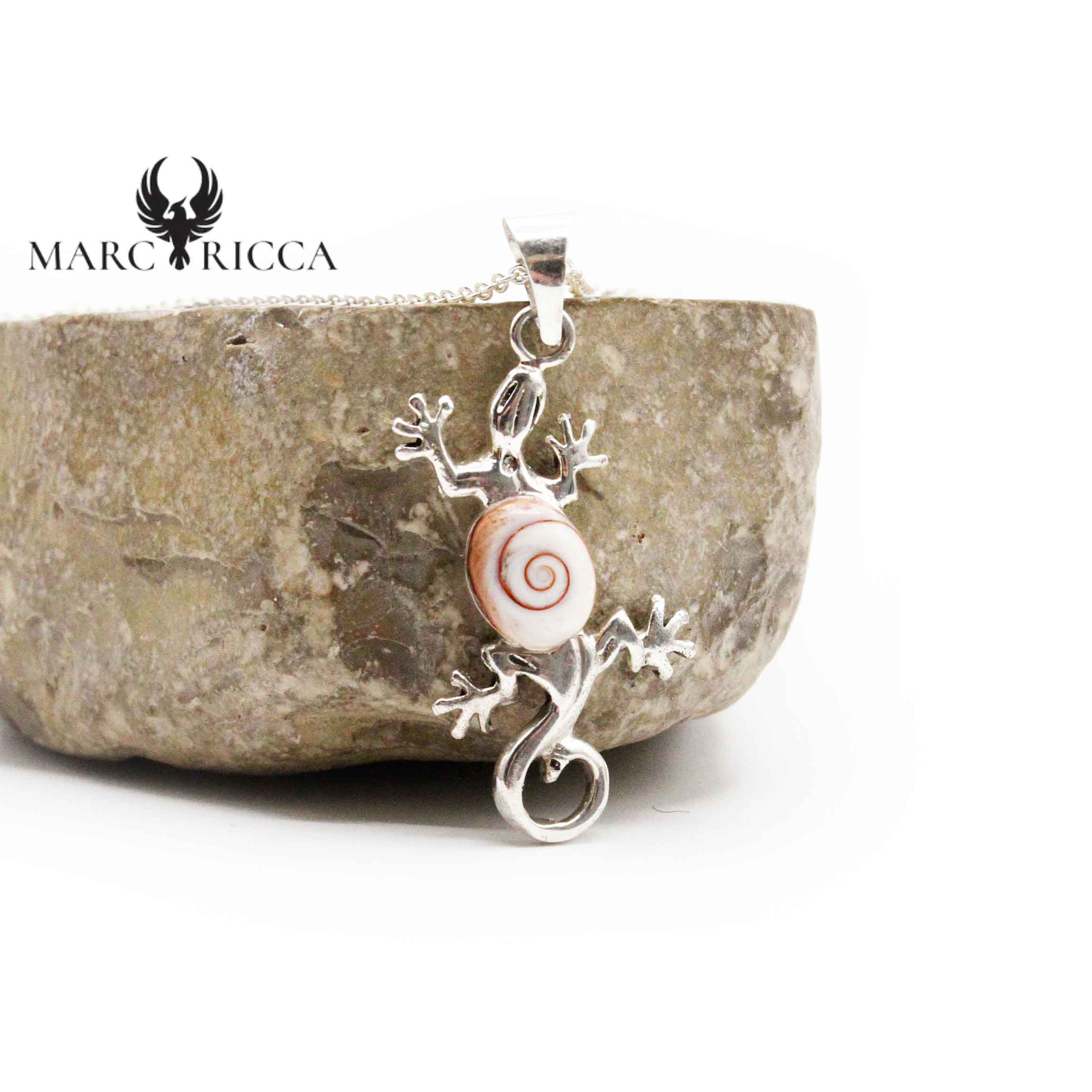 Pendentif Argent Œil de St-Lucie Salamandre