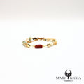 Bracelet nacre et corail en acier