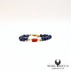 Bracelet pierres et corail en acier