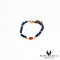 Bracelet pierres et corail en acier