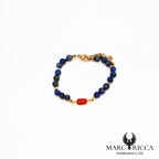 Bracelet pierres et corail en acier