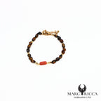 Bracelet pierres et corail en acier