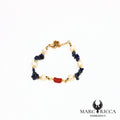 Bracelet en acier perles et corail tube