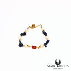 Bracelet en acier perles et corail tube