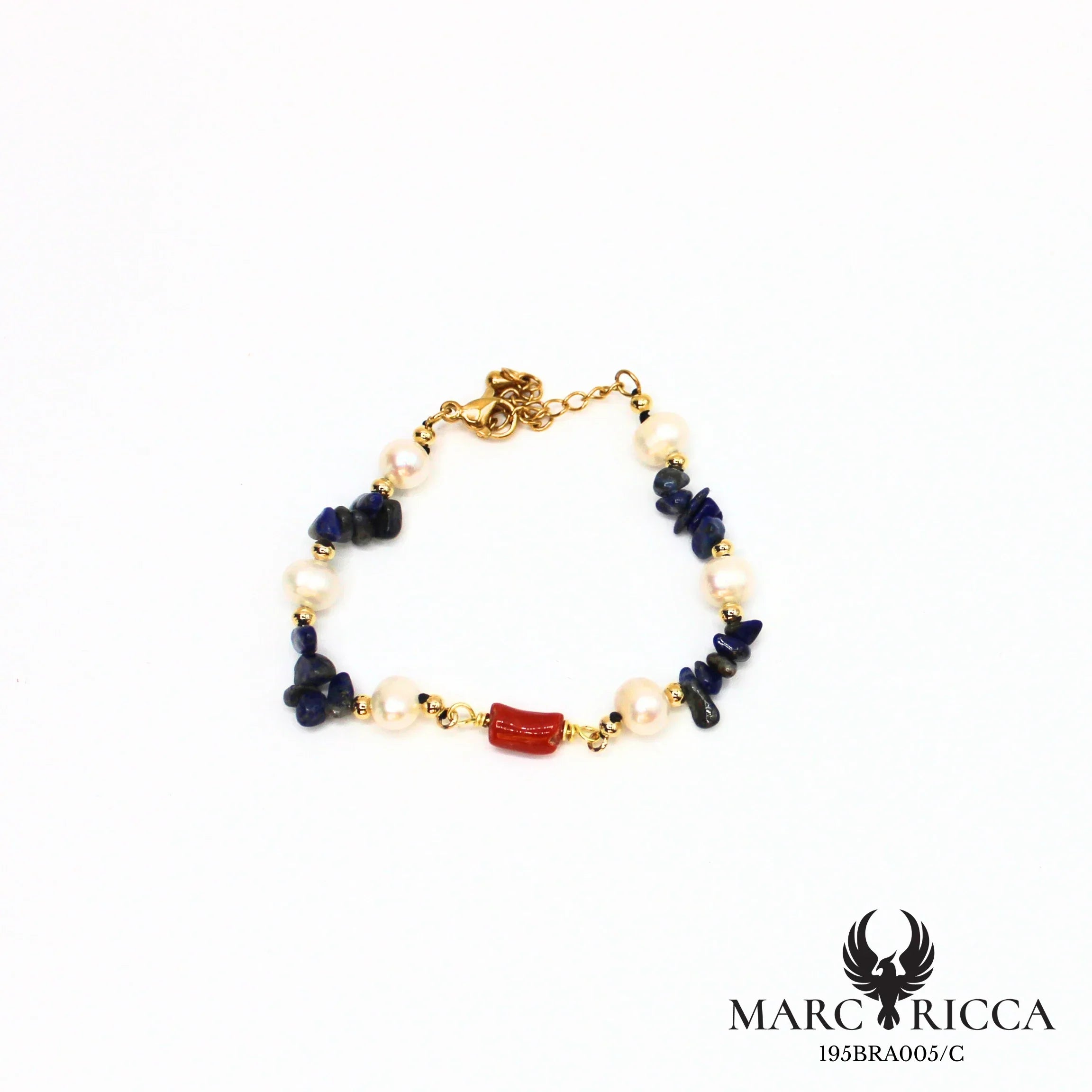 Bracelet en acier perles et corail tube