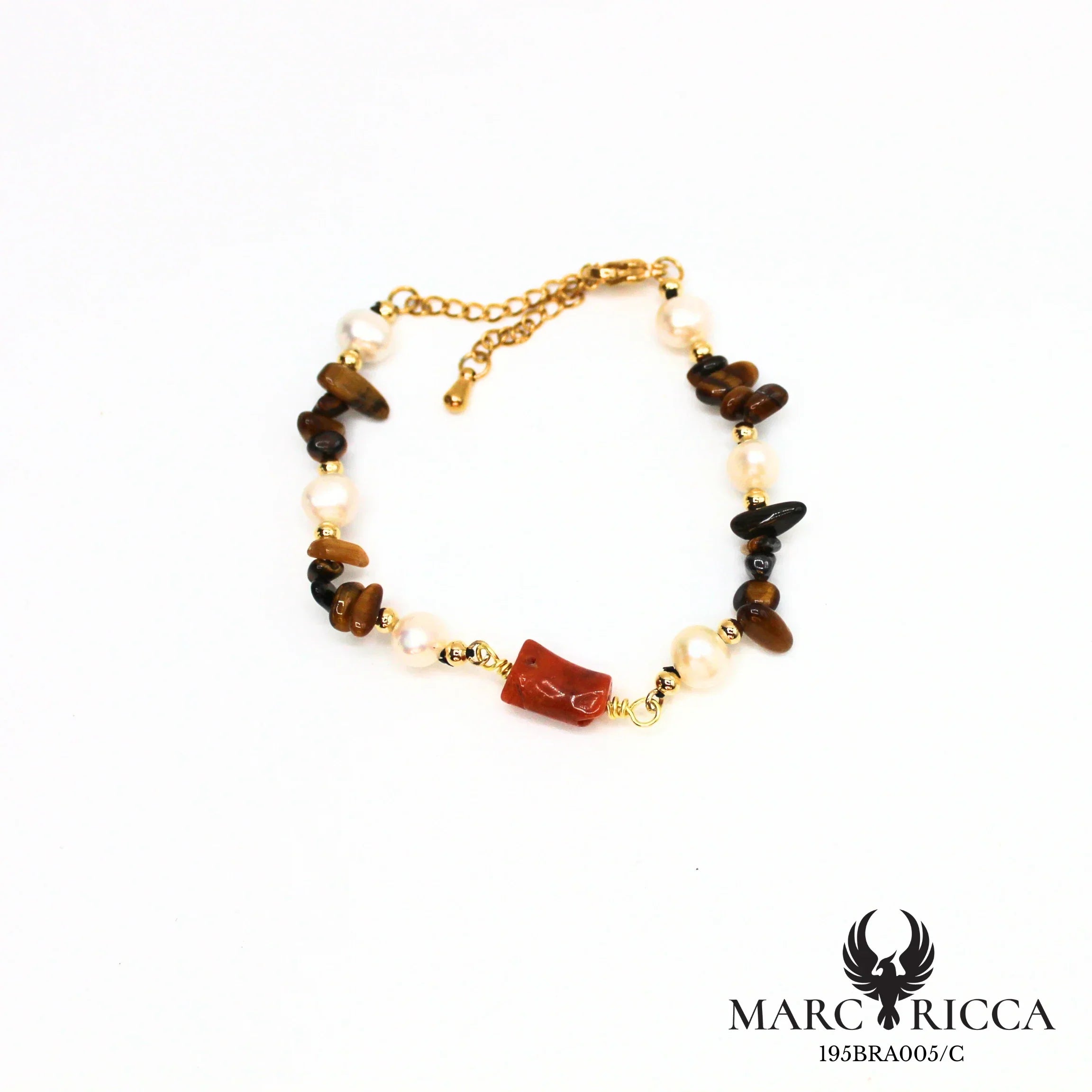Bracelet en acier perles et corail tube