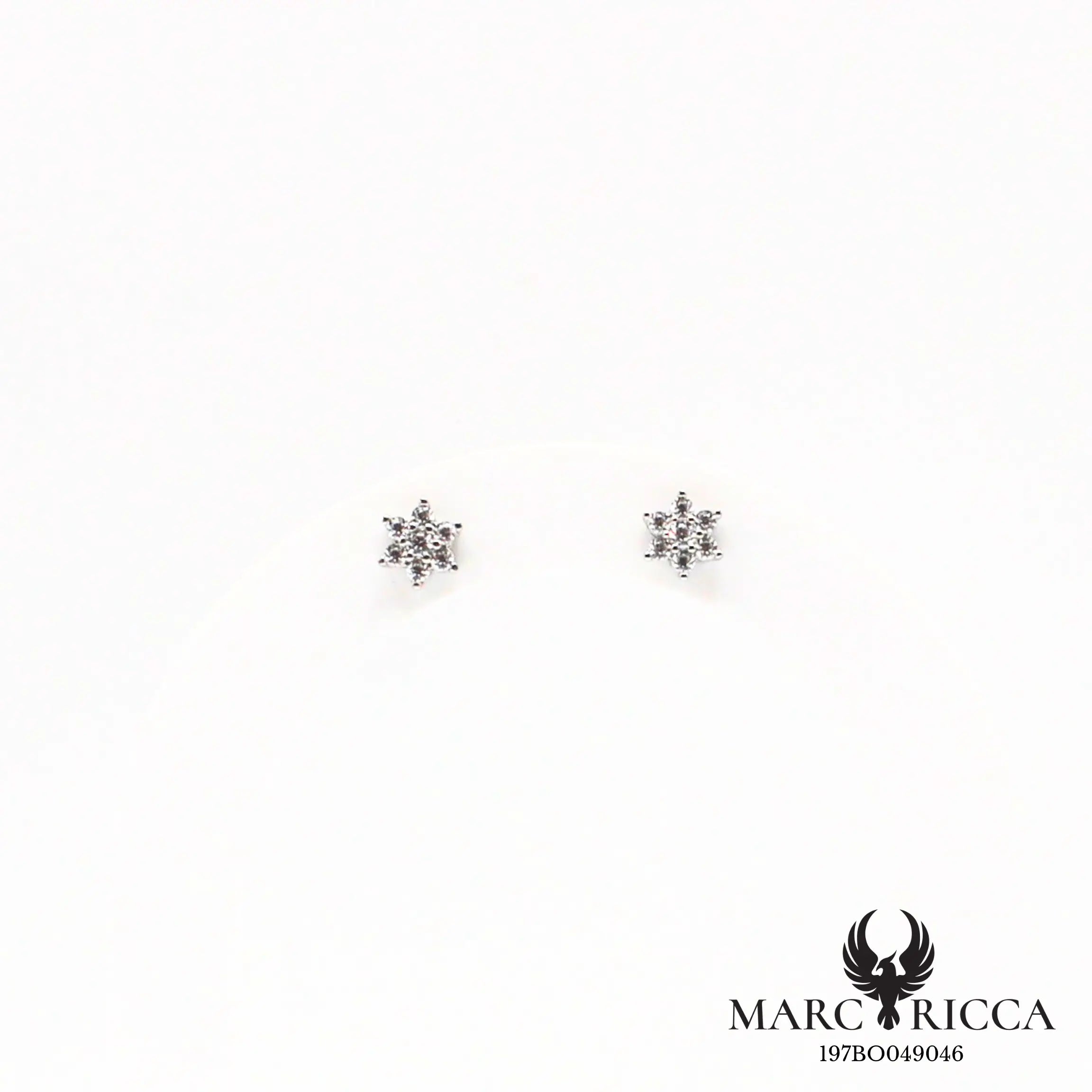 Boucles d'oreilles clous fleurs zirconium
