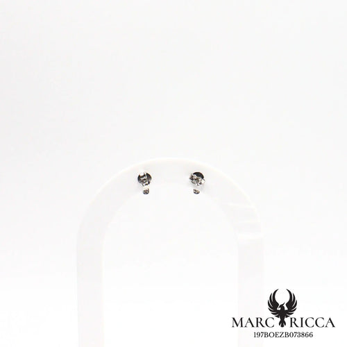 Boucles d'oreilles clous croix zirconium en argent