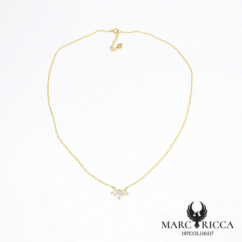 Collier chaîne en vermeil avec zirconium