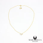 Collier chaîne en vermeil avec zirconium