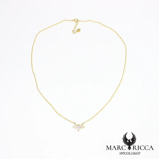 Collier chaîne en vermeil avec zirconium