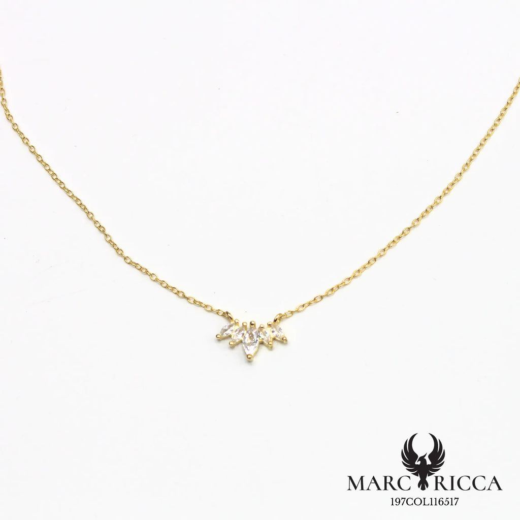 Collier chaîne en vermeil avec zirconium