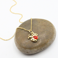 Pendentif Argent Coccinelle & Corail