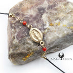 Bracelet Or Cordon Madone & Corail