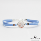 Bracelet en Argent / Vermeil et alcantara avec Œil de Sainte Lucie