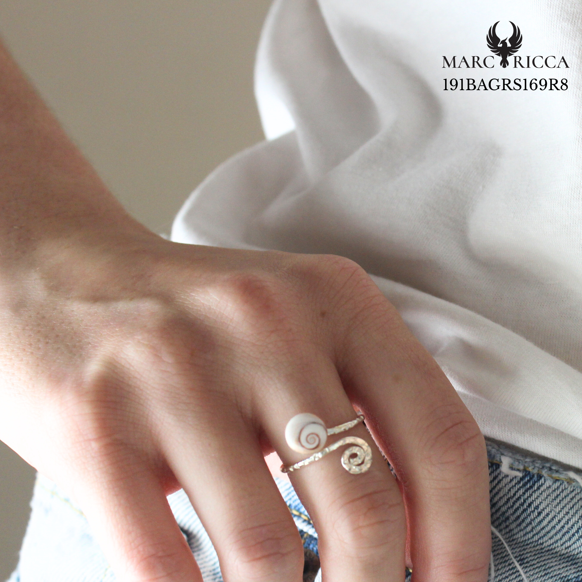 Bague Argent Œil Sainte Lucie Spirale