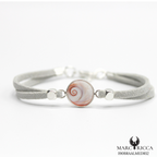 Bracelet en Argent / Vermeil et alcantara avec Œil de Sainte Lucie