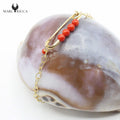 Bracelet Argent Corail Perles Broche