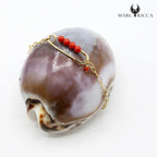 Bracelet Argent Corail Perles Broche
