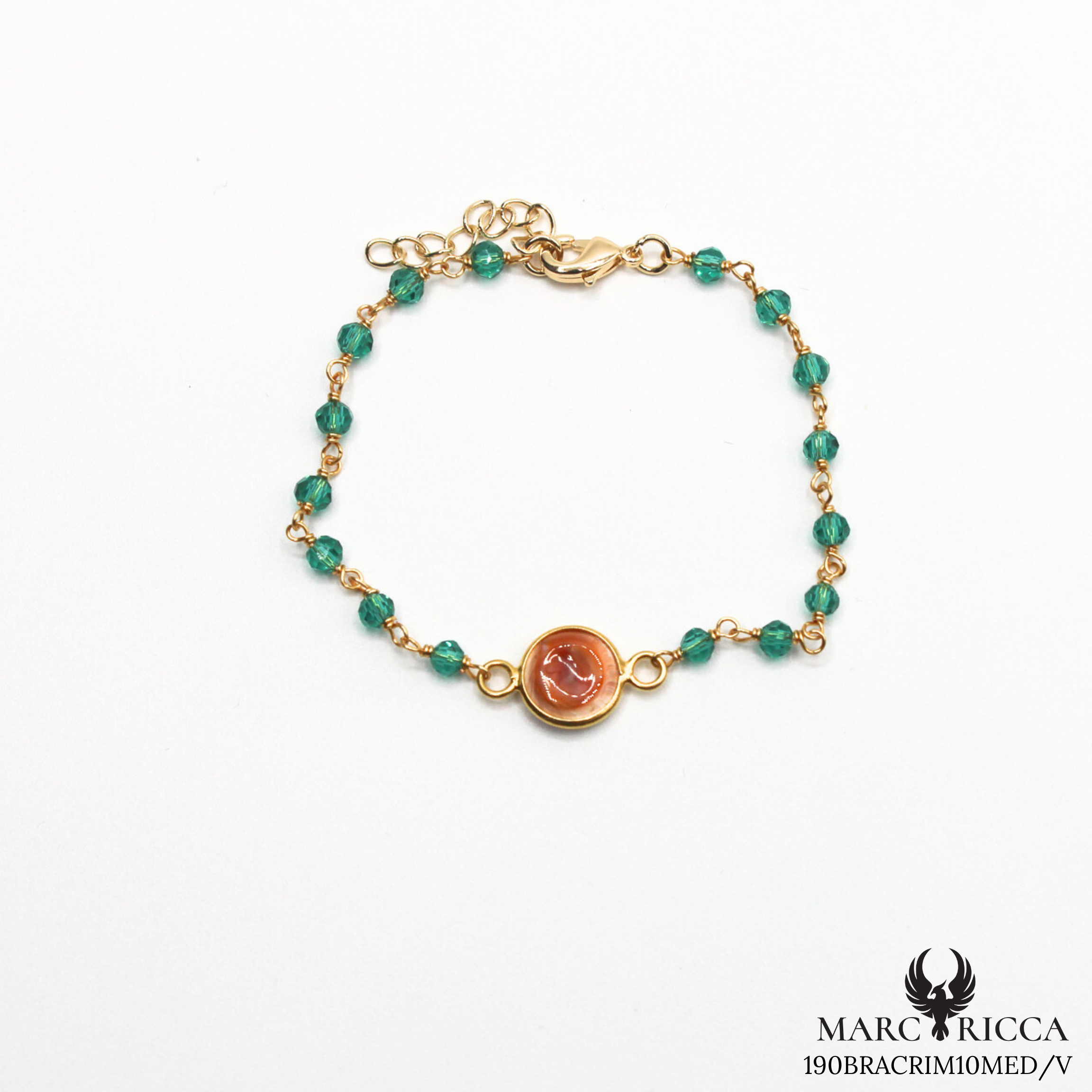 Bracelet Œil de Sainte Lucie et Cristal en vermeil