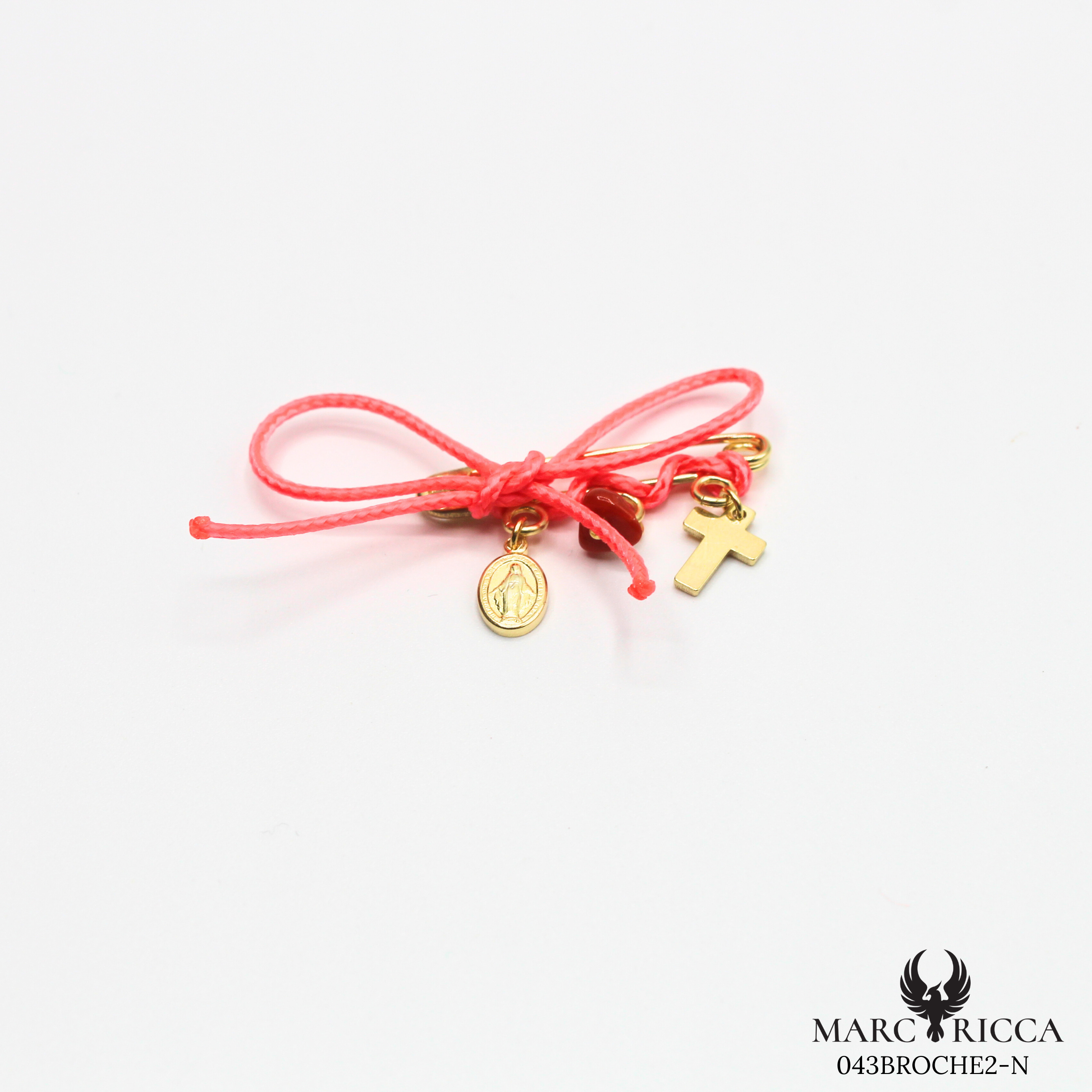 Broche vermeil et nœud en cordon