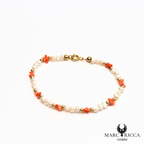 Bracelet Corail rose Cupolino & perles