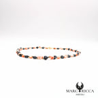 Collier corail rose & cœurs en Hématite