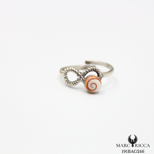 Bague infini avec Oeil de Sainte Lucie en argent ou vermeil