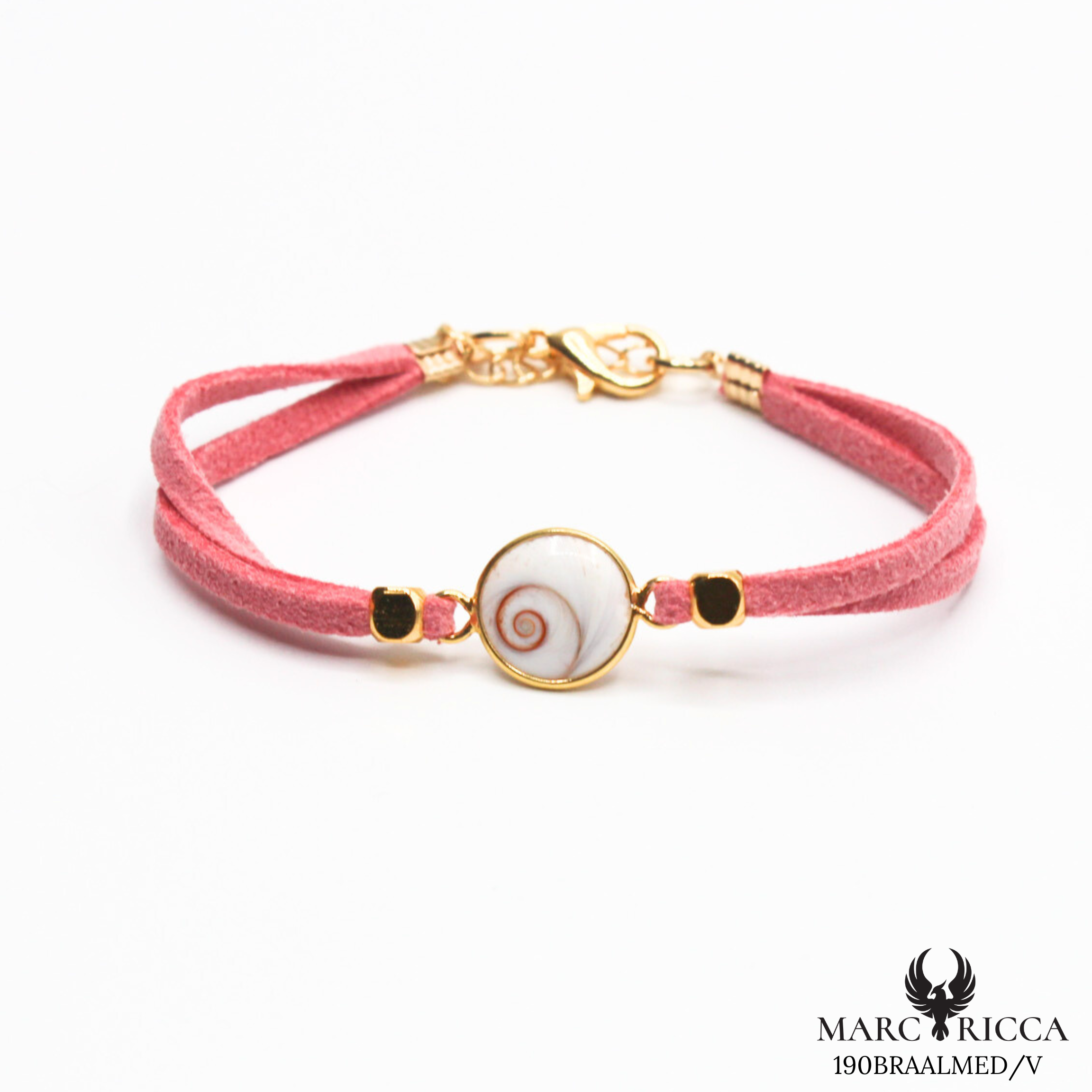 Bracelet en Argent / Vermeil et alcantara avec Œil de Sainte Lucie