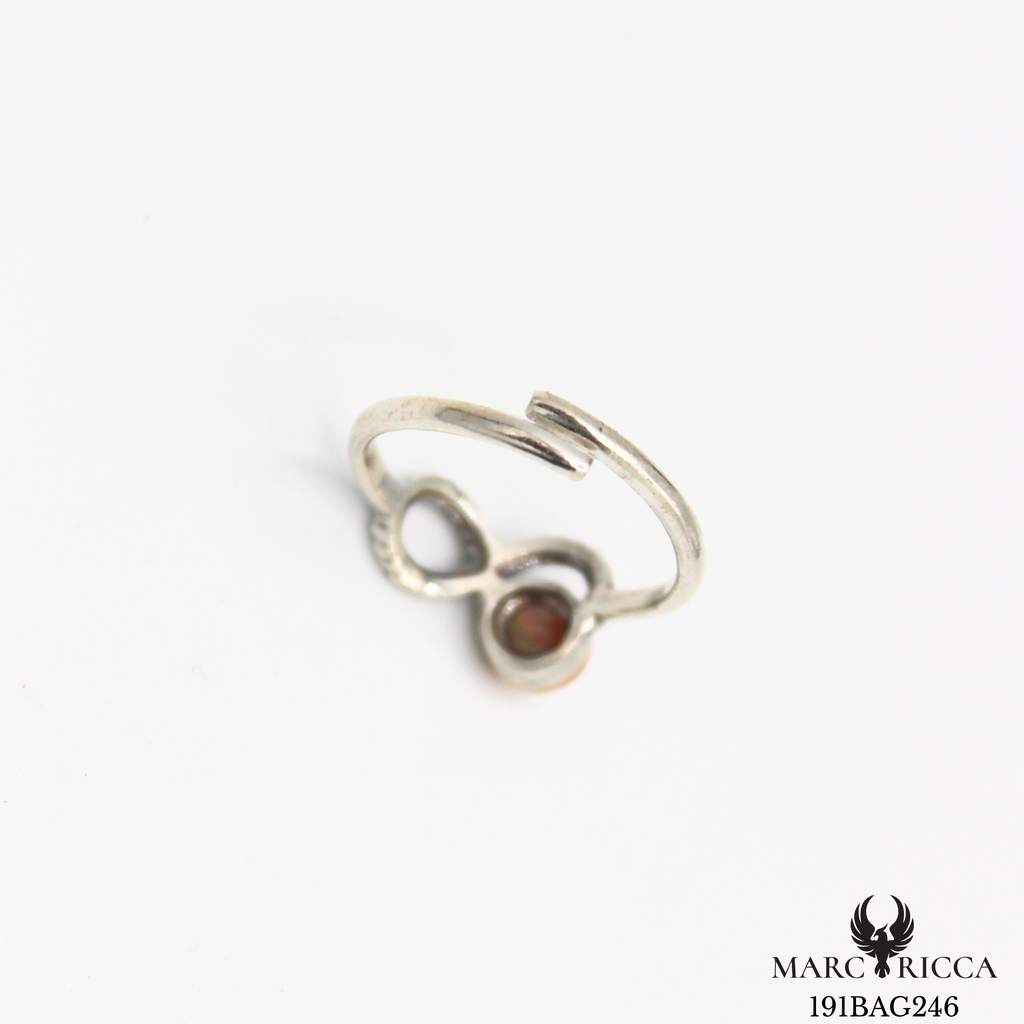 Bague infini avec Oeil de Sainte Lucie en argent ou vermeil