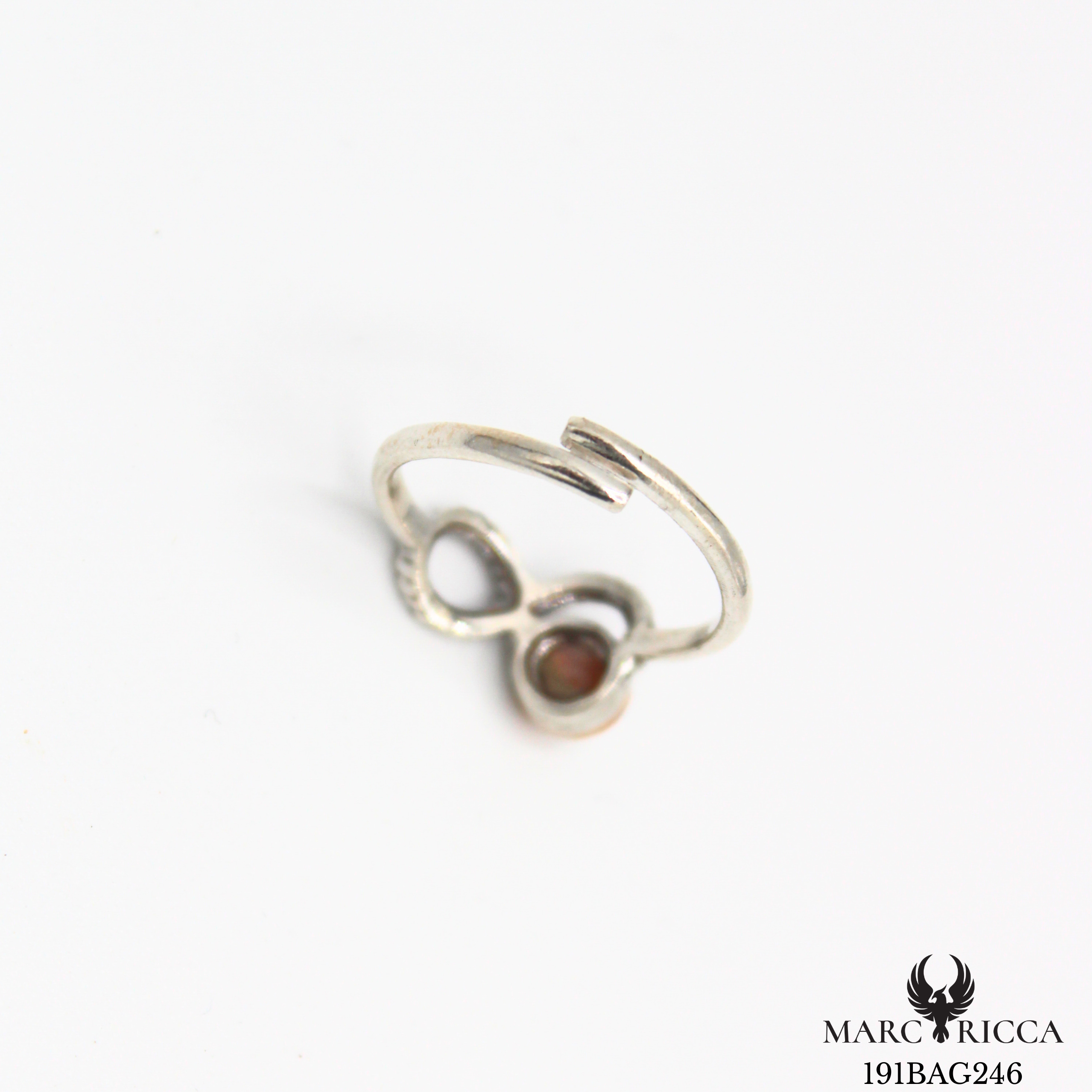 Bague infini avec Oeil de Sainte Lucie en argent ou vermeil