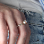 Bague Argent Œil Sainte Lucie Tressée