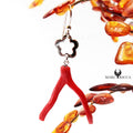 Boucles Argent Branches en Corail et Fleur