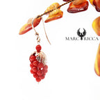 Boucles Argent Grappe de Corail