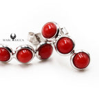 Boucles Argent Corail 3 Cabochons