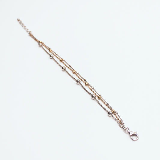 Bracelet trois rangs Argent et Argent doré - Valenzi