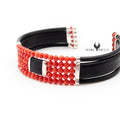 Bracelet Jonc Argent Caoutchouc 5 Rangs de Corail