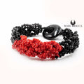 Bracelet Cordon Corail & Cristal