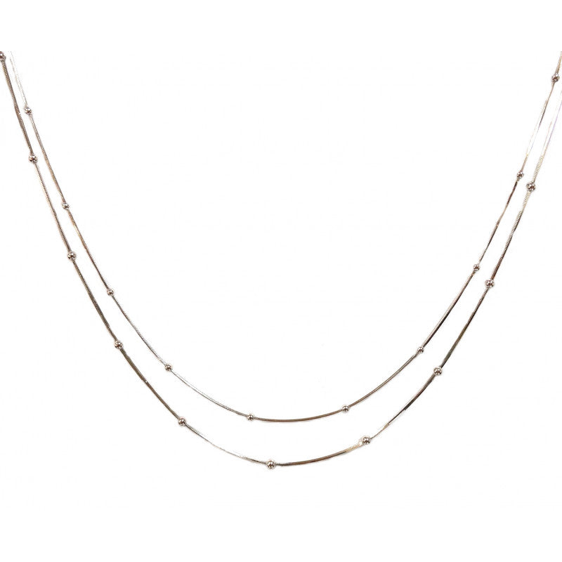 Collier deux rangs Argent - Valenzi