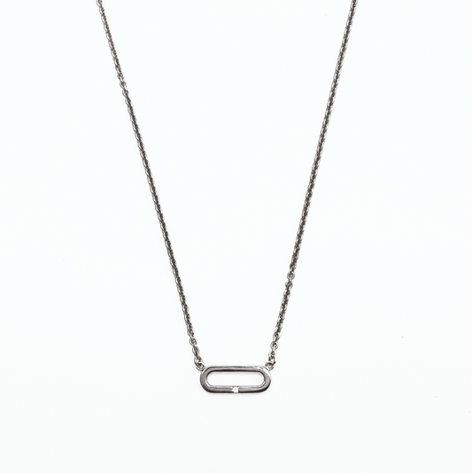 Collier Maillon Argent et Oxyde de Zirconium - VALENZI