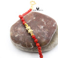 Bracelet Argent Corail Rouge et Nounours
