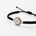 Bracelet Argent Cordon Réglable œil de St-Lucie & Strass