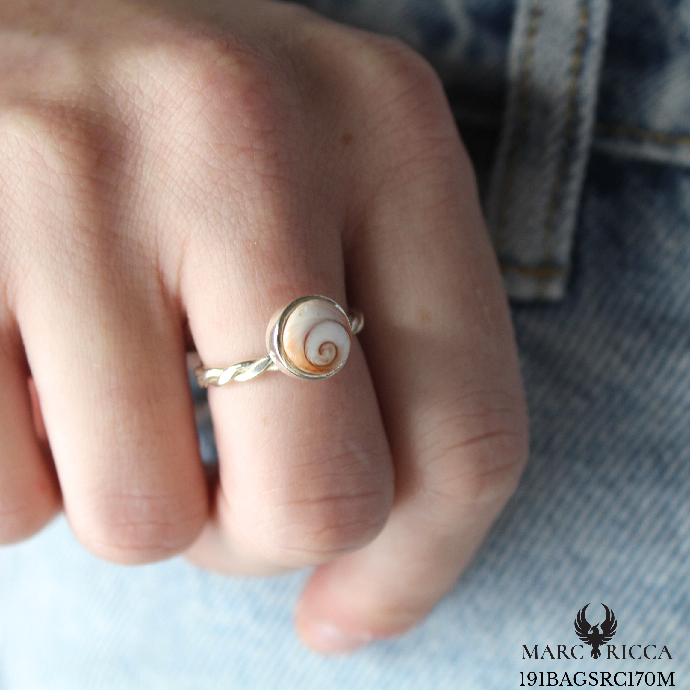 Bague Argent Œil Sainte Lucie Tressée