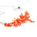Collier Argent Franges de Corail Rose