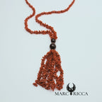 Collier Sautoir Corail et Onyx