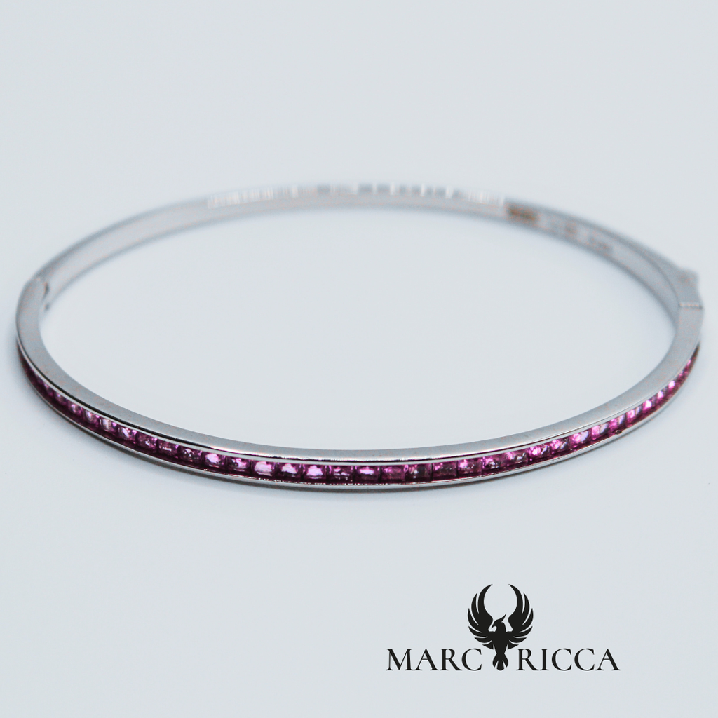 Bracelet en Argent 925 et Zircon vert ou rose