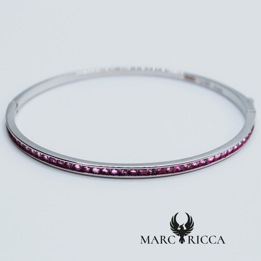 Bracelet en Argent 925 et Zircon vert ou rose