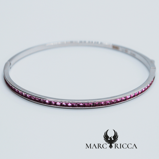 Bracelet en Argent 925 et Zircon vert ou rose