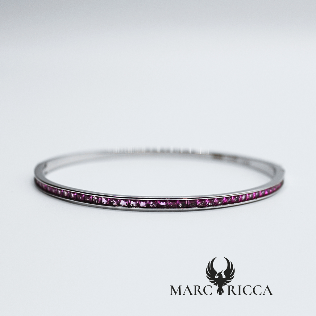 Bracelet en Argent 925 et Zircon vert ou rose