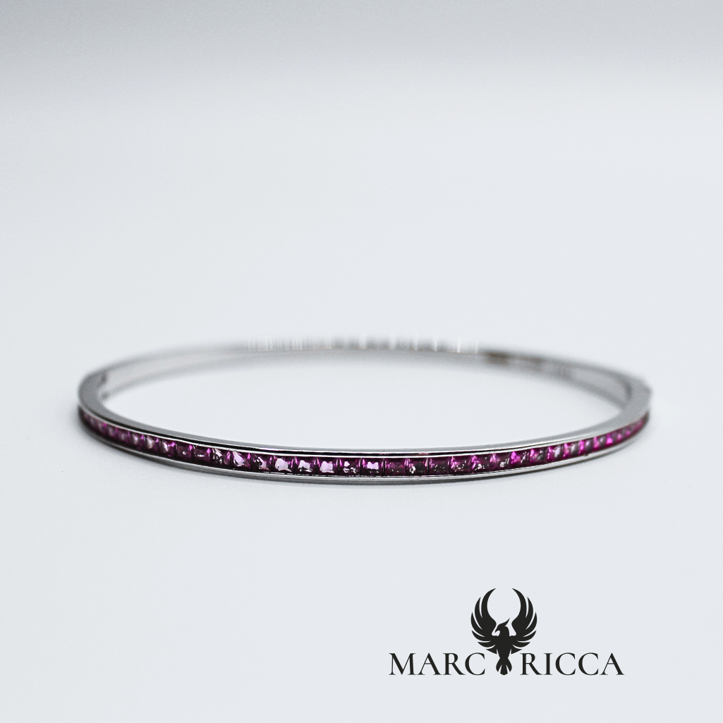 Bracelet en Argent 925 et Zircon vert ou rose